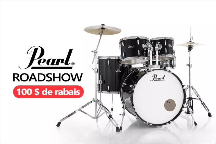 Profitez dune remise de 100 $  lachat dune batterie Pearl Roadshow!